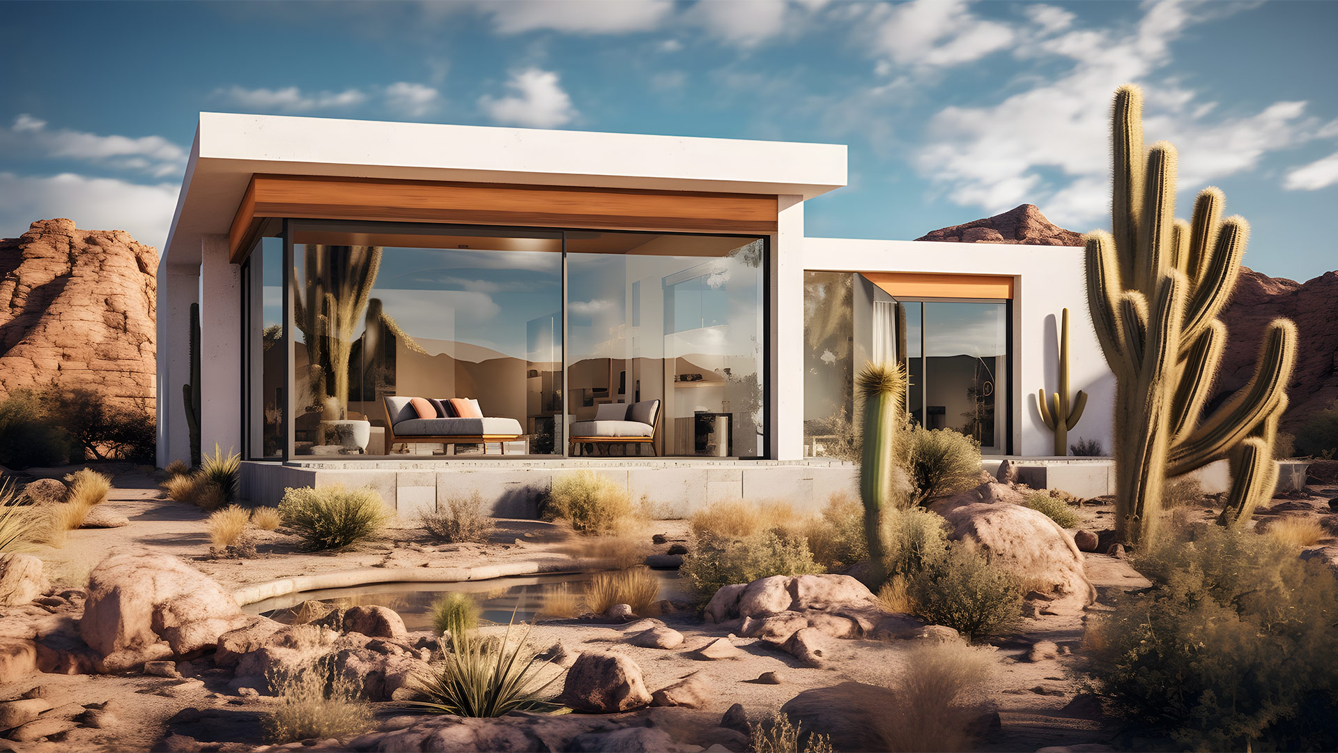 Desert Texas Home With Large Glass Windows