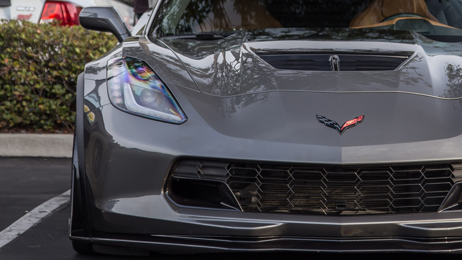 Close Up Grey Corvette C7